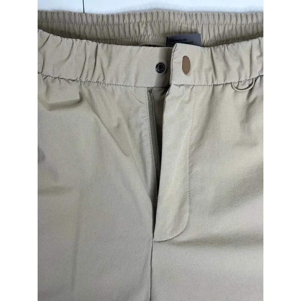 FIGS FIGSPRO Pants Mens M Tan Tailored Trouser Scrub Chino Stretch Slim Snap Zip